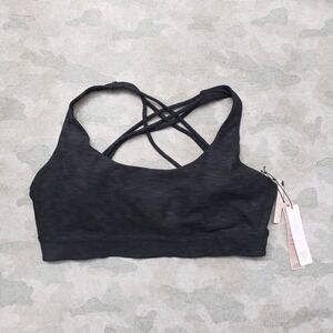 Victoria's Secret Sport Bra Womens Large Black Pullover NWT